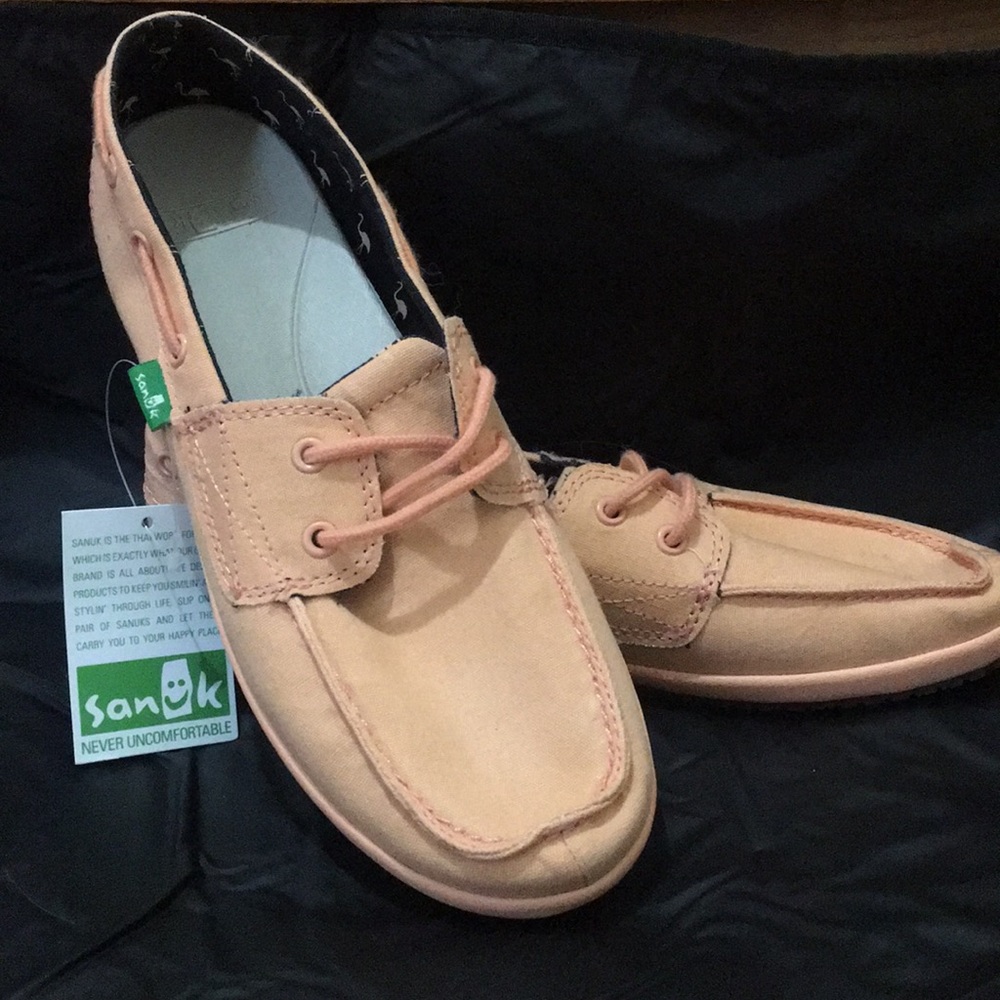 Peach Sanuk Sailaway 2 boat slip on shoes